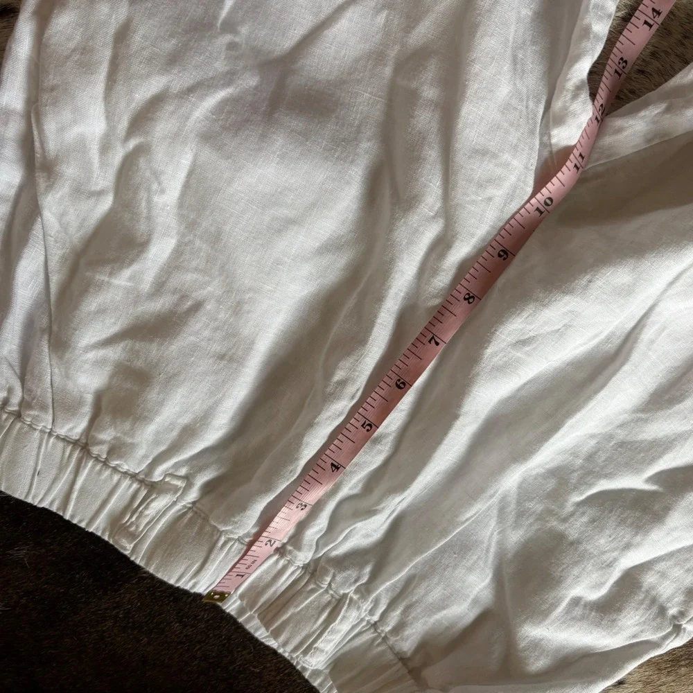 QUINCE White Linen Pull On Pants Size‎ XS Costal Vacation